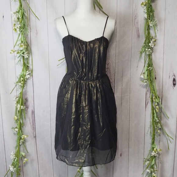 W118 Walter Baker sz M Gold Black Dress Cocktail - Picture 7 of 7